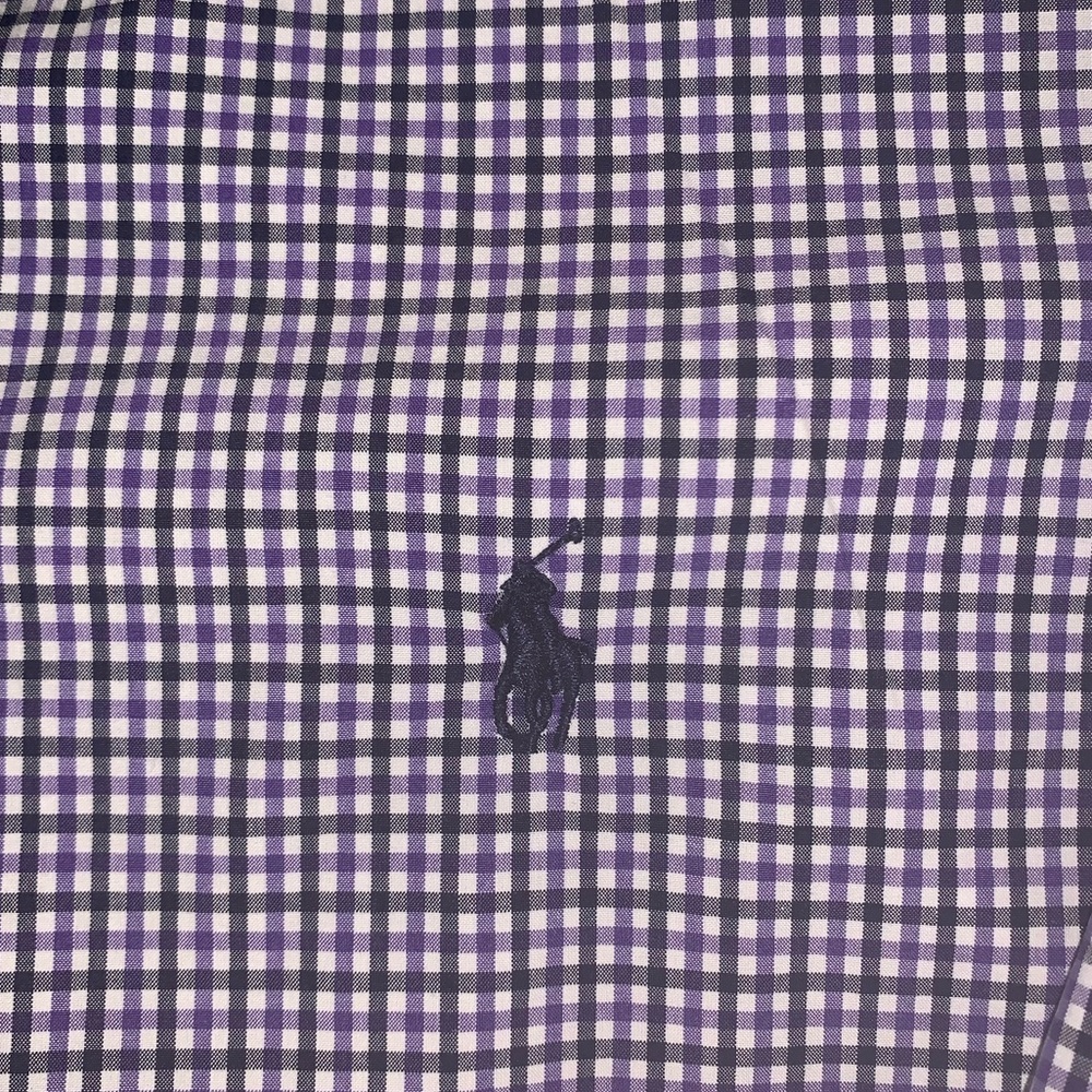 Ralph Lauren purple checkered button down large - Picture 4 of 6